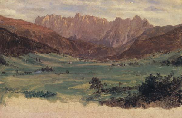 Frederic E.Church Hinter Schonau and Reiteralp Mountains,Bavaria Norge oil painting art